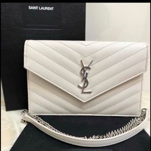 Authentic YSL white cross body, 10/10 like new...